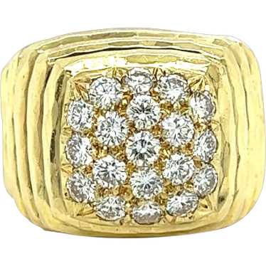 Henry Dunay Singed Diamond Cluster Ring in 18K Ri… - image 1