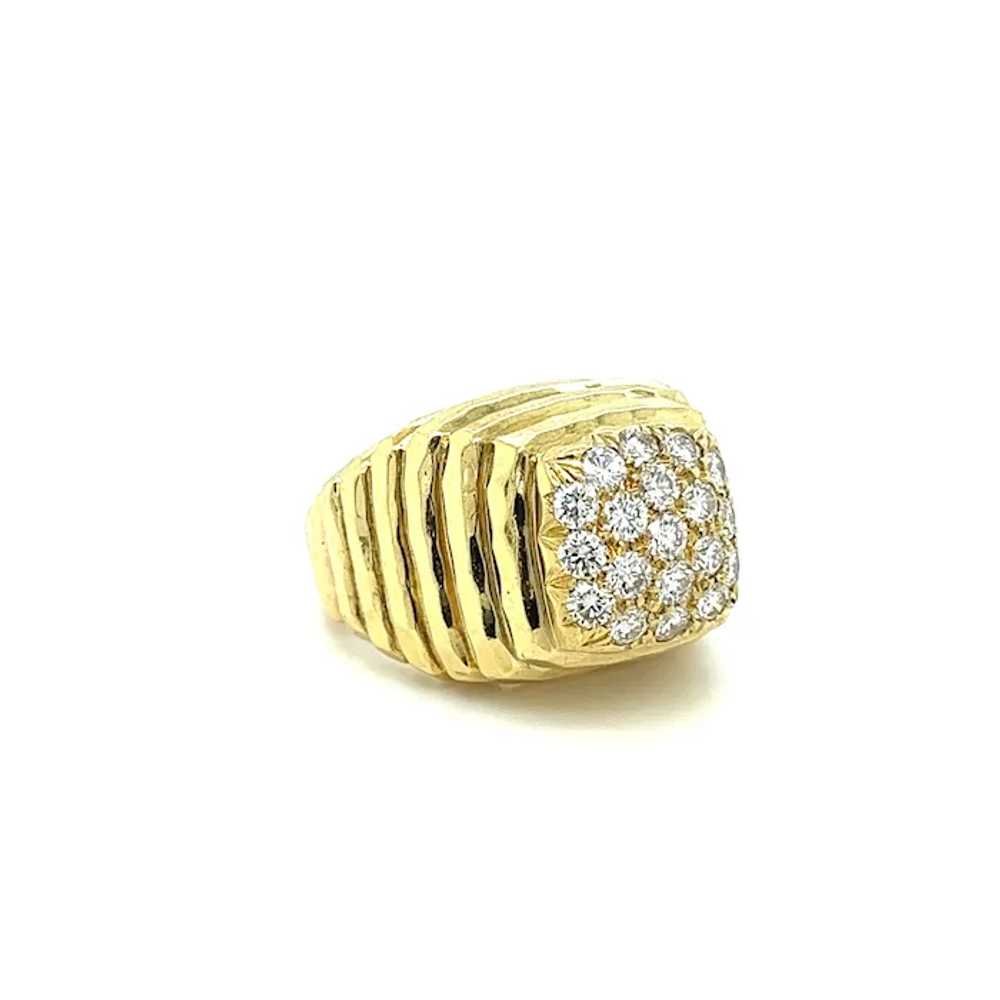 Henry Dunay Singed Diamond Cluster Ring in 18K Ri… - image 2