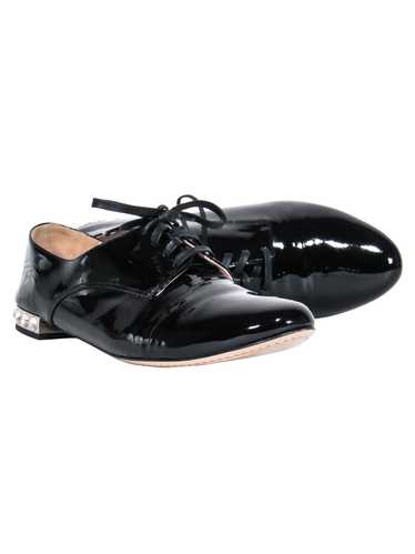 Miu Miu – Black Patent Leather w/ Rhinestone Heel 