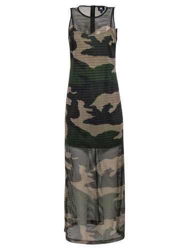 W by Worth - Beige & Olive Camouflage Mesh Maxi Dr