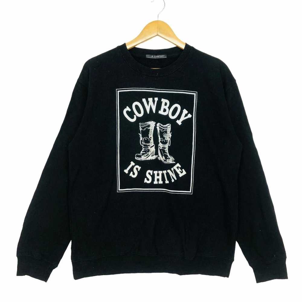 Vintage LE CONFORT Cowboy is Shine Big Logo Black… - image 1