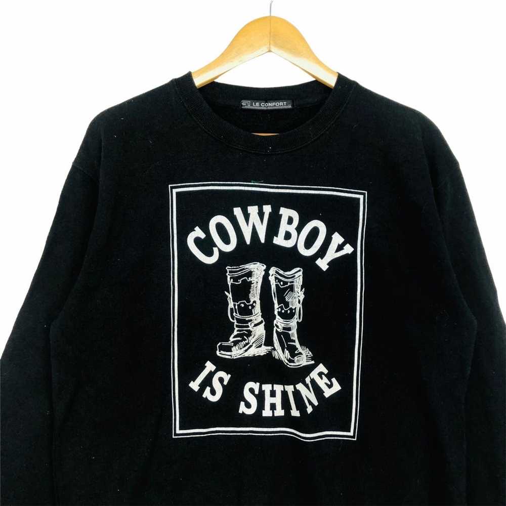 Vintage LE CONFORT Cowboy is Shine Big Logo Black… - image 2