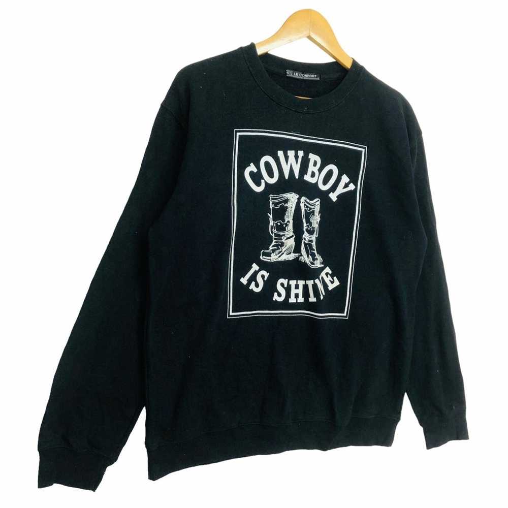 Vintage LE CONFORT Cowboy is Shine Big Logo Black… - image 3