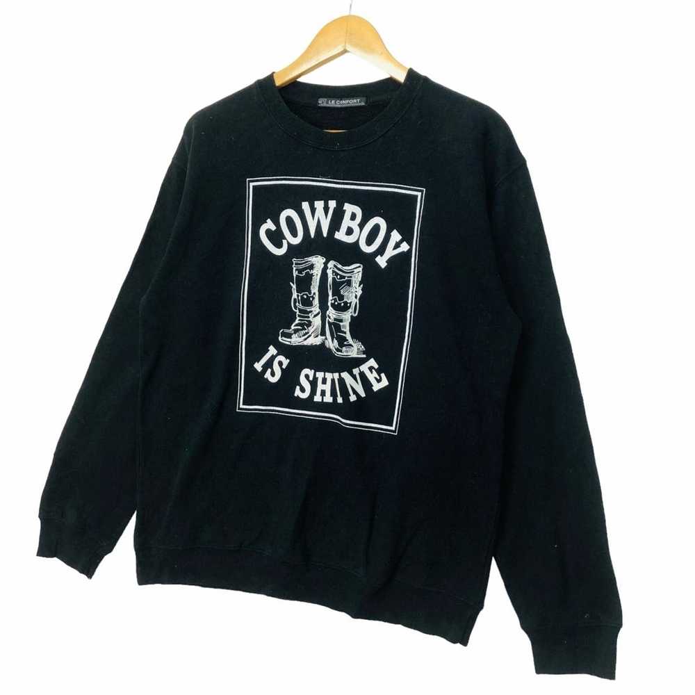 Vintage LE CONFORT Cowboy is Shine Big Logo Black… - image 4