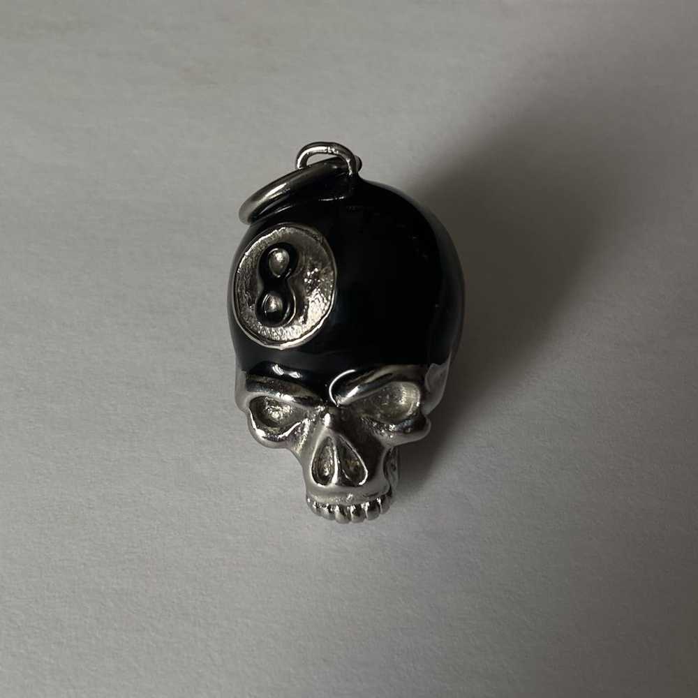 Silver × Streetwear Hard Jewelry Hate Ball Skull … - image 1