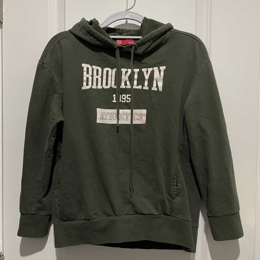 Vintage Army green Brooklyn 1995 athletics hoodie - image 1