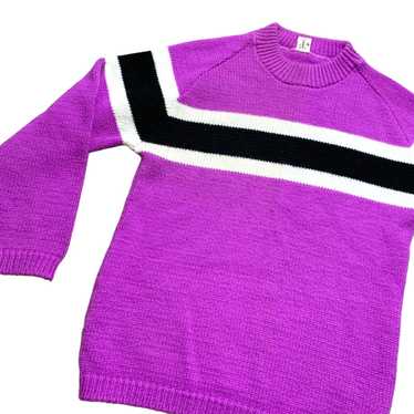 Vintage 1950s Purple Knit Letterman 