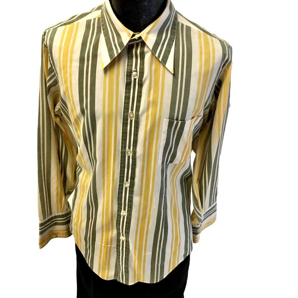 John Weitz Vtg 70's John Weitz Yellow Stripe Mod … - image 1