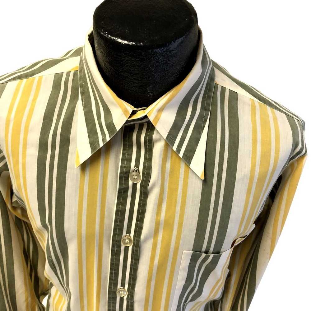 John Weitz Vtg 70's John Weitz Yellow Stripe Mod … - image 2