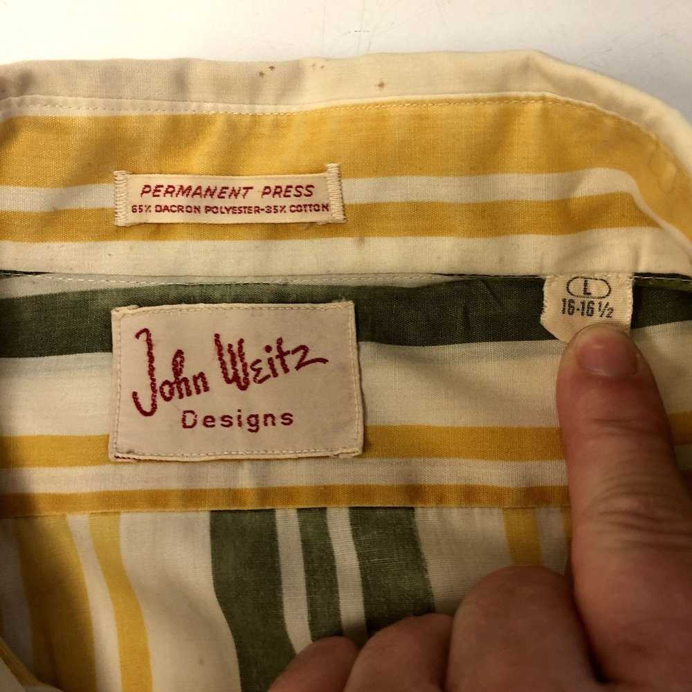 John Weitz Vtg 70's John Weitz Yellow Stripe Mod … - image 3