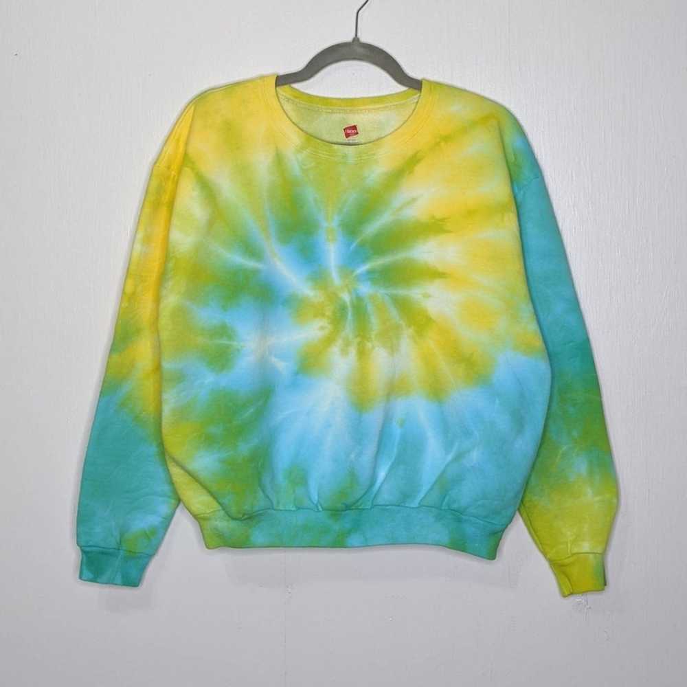 Hanes Tie Dye Swirl Custom Hanes Crewneck Sweatsh… - image 1