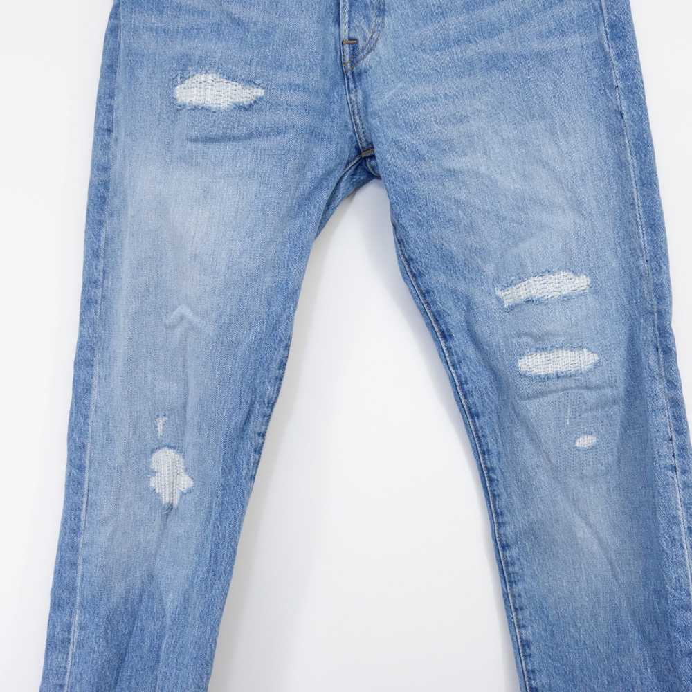 Levi's Ripped 501 '93 Button Fly Straight Leg Den… - image 4