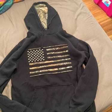 Camo Buck Wear Realtree Camo American Flag Hoodie