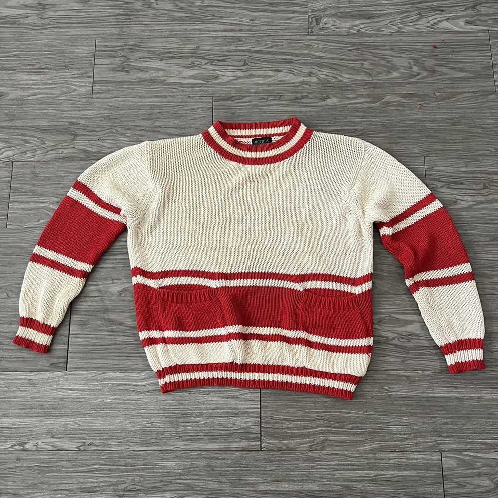Vintage Vintage knitted double pocket sweater - image 1