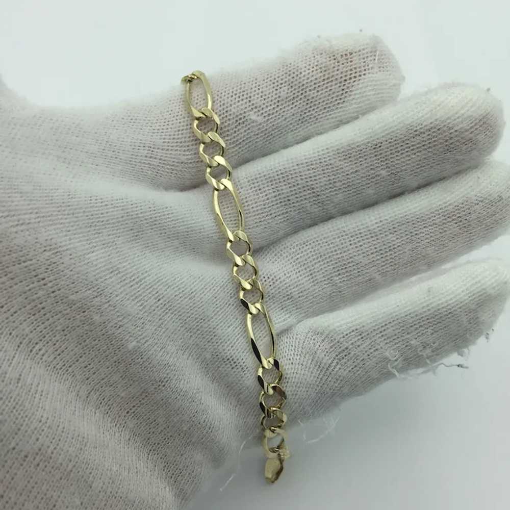 10K 9.5'' Figaro Link Bracelet - image 4