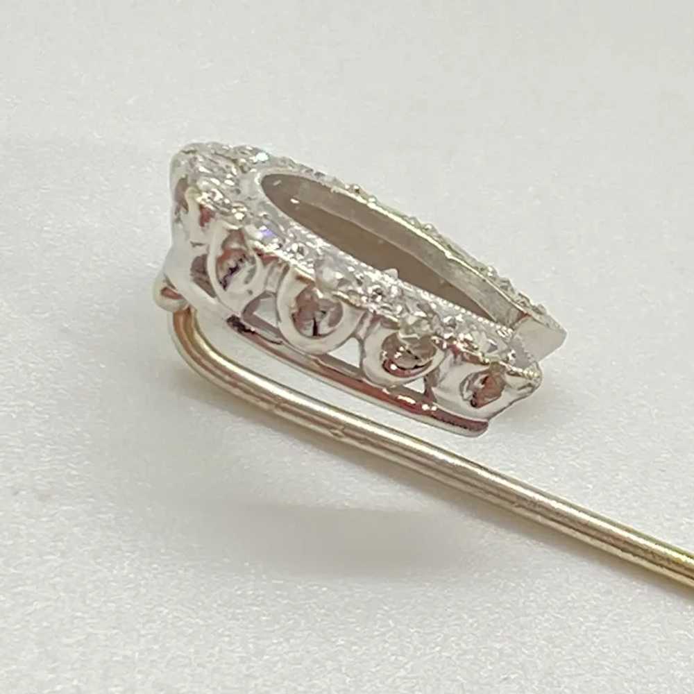 Art Deco Era Lucky Horseshoe Diamond Stick-Pin 14… - image 4