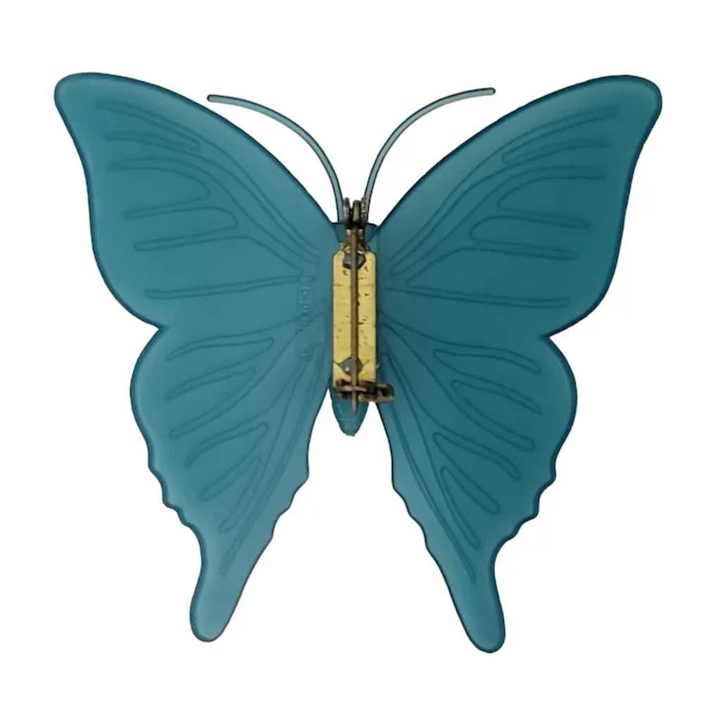 KD Denmark Blue Early Plastic Butterfly Pin, Sign… - image 4