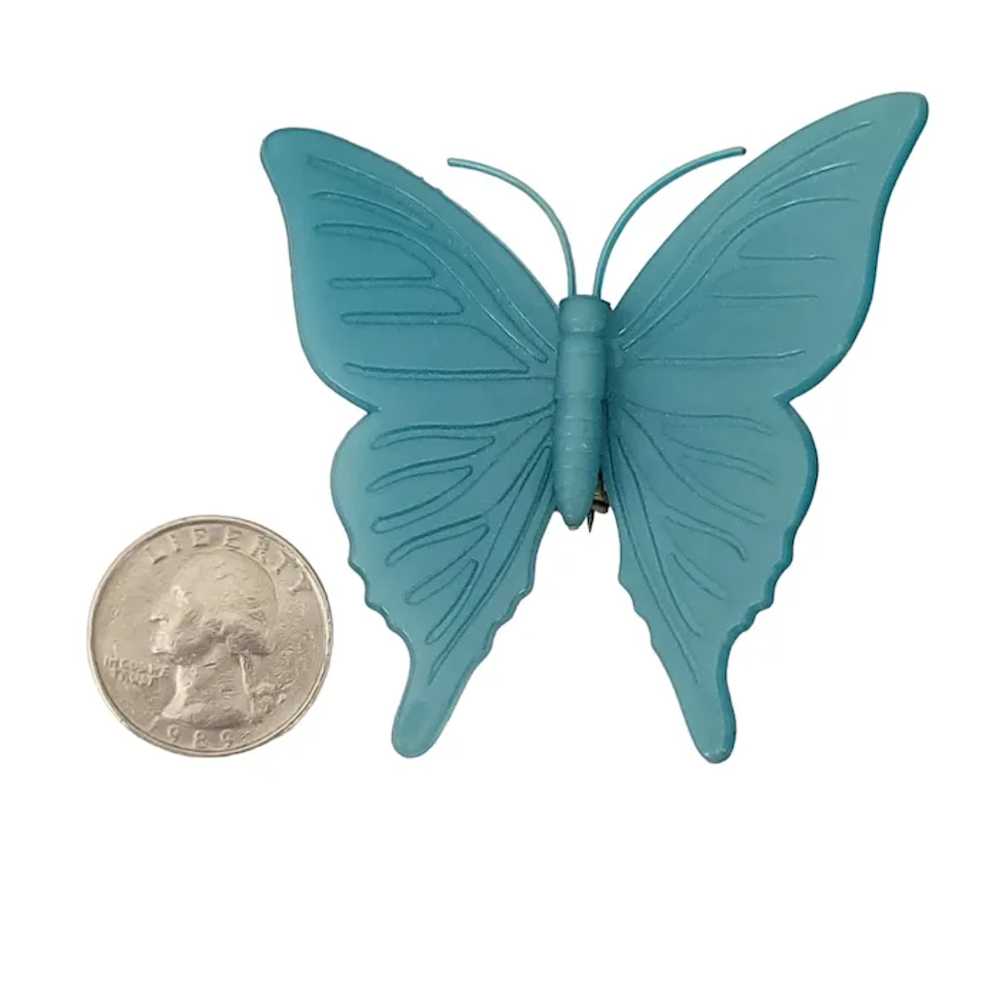 KD Denmark Blue Early Plastic Butterfly Pin, Sign… - image 5