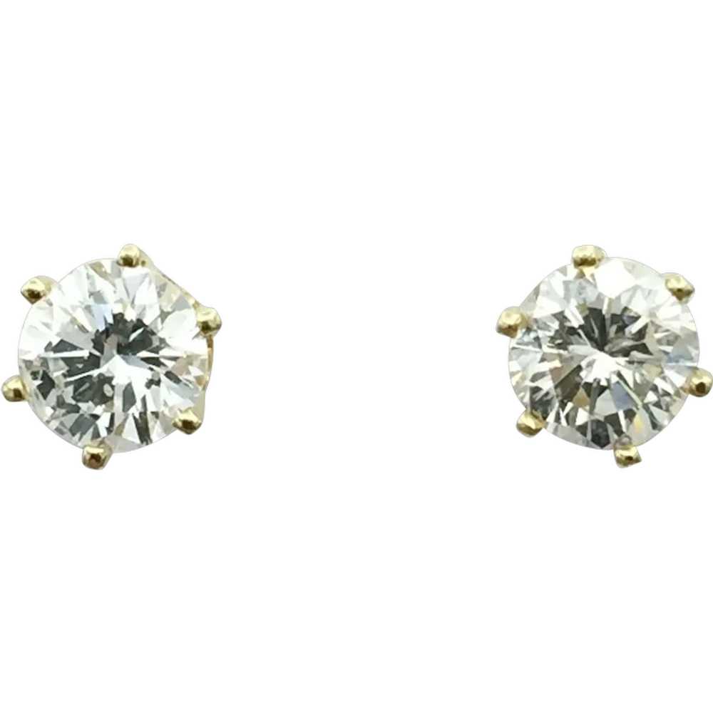 14k 1 CTW Diamond Stud Earrings - image 1