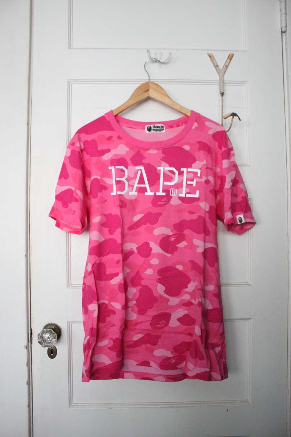 Bape Reflective Logo Pink 1st Camo T-shirt - image 1
