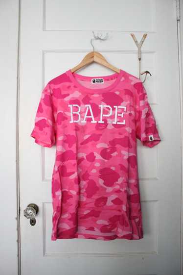 Bape Reflective Logo Pink 1st Camo T-shirt