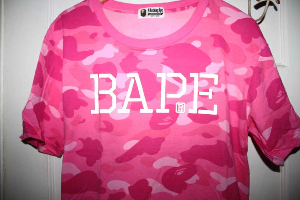 Bape Reflective Logo Pink 1st Camo T-shirt - image 6