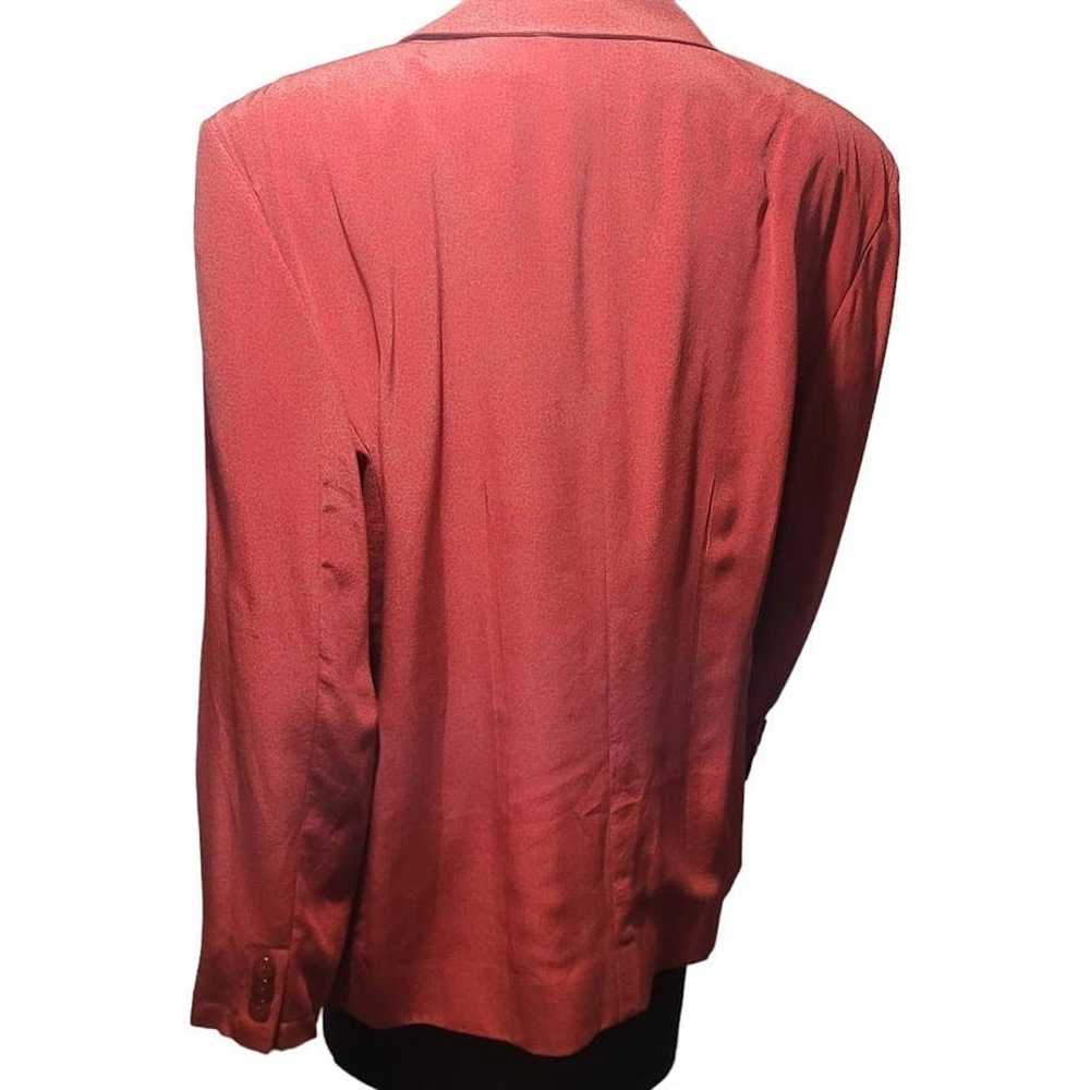 Vintage Vtg 80s Linda Allard Ellen Tracy red silk… - image 7