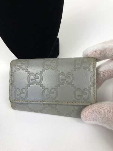 Gucci Metallic Silver GG Imprime Coated Canvas Key Case Holder Gucci