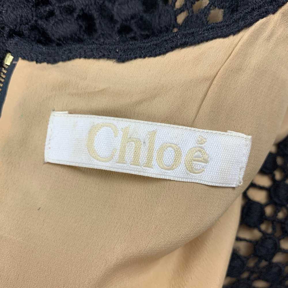 Chloe Black Beige Wool Cotton Crochet Double Laye… - image 5