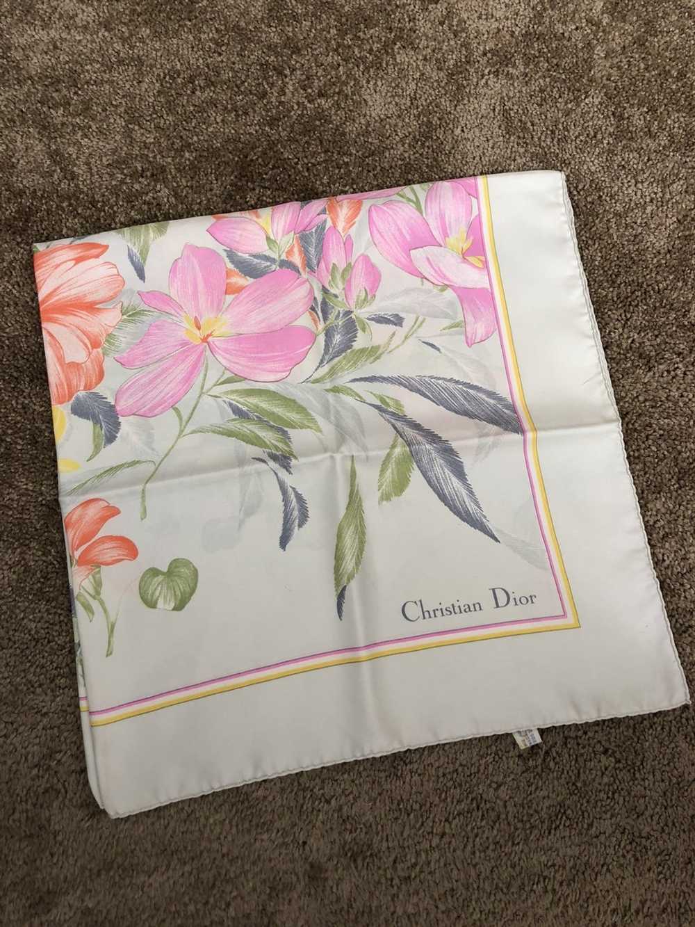 Dior // Pink Multi Floral Print Scarf – VSP Consignment