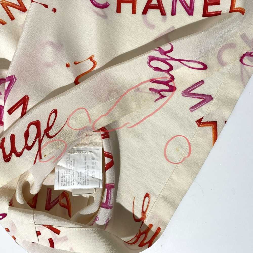 Chanel × Vintage Chanel 1996 Rouge Coco Logo Silk… - image 10