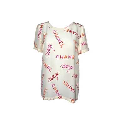 Chanel Vintage CC Logo Monogram Silk Bow Tie Button Down Blouse Top –  Amarcord Vintage Fashion