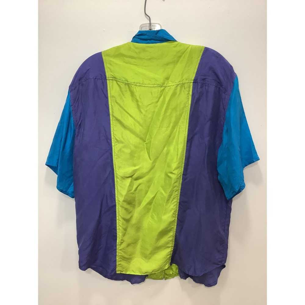 Vintage Paul Et Duffier Colorblock Silk Blouse - image 3