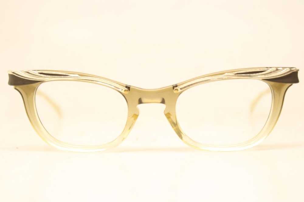 Small Unused Brown Fade Cat Eye Glasses New Old S… - image 1