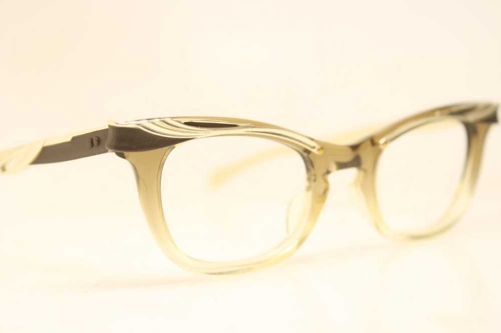 Small Unused Brown Fade Cat Eye Glasses New Old S… - image 3