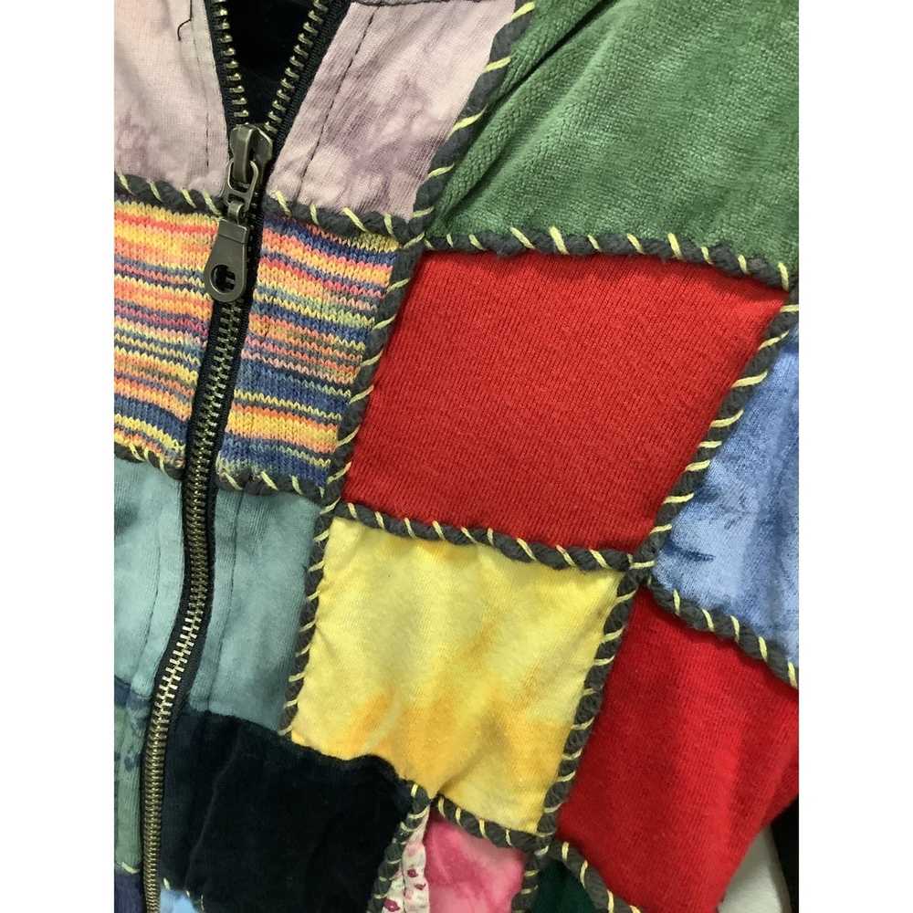 Vintage Fleece/Terry Cloth Patchwork Jacket/Hoodie - image 2