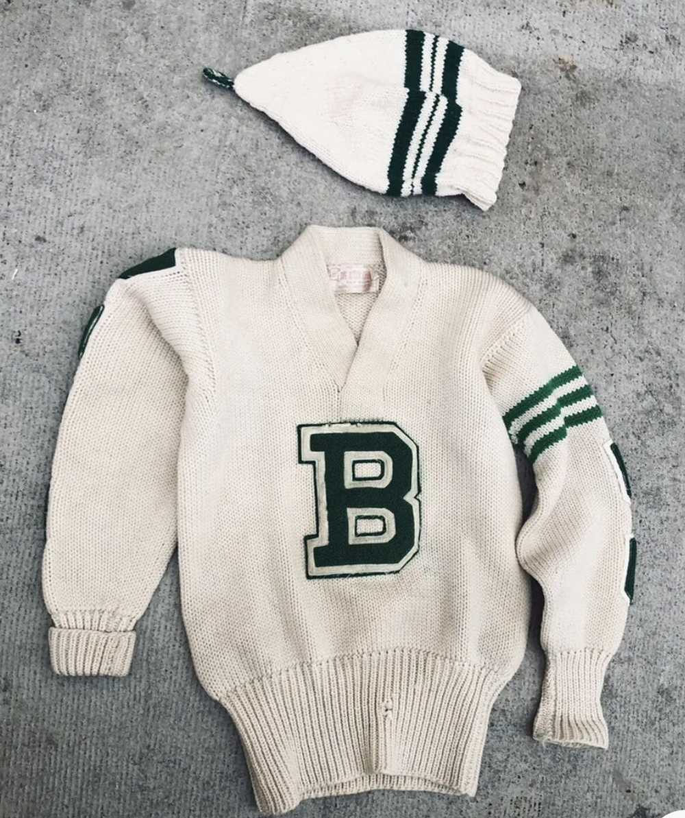 Vintage Vgt 50s school lettermen sweater patches … - image 3