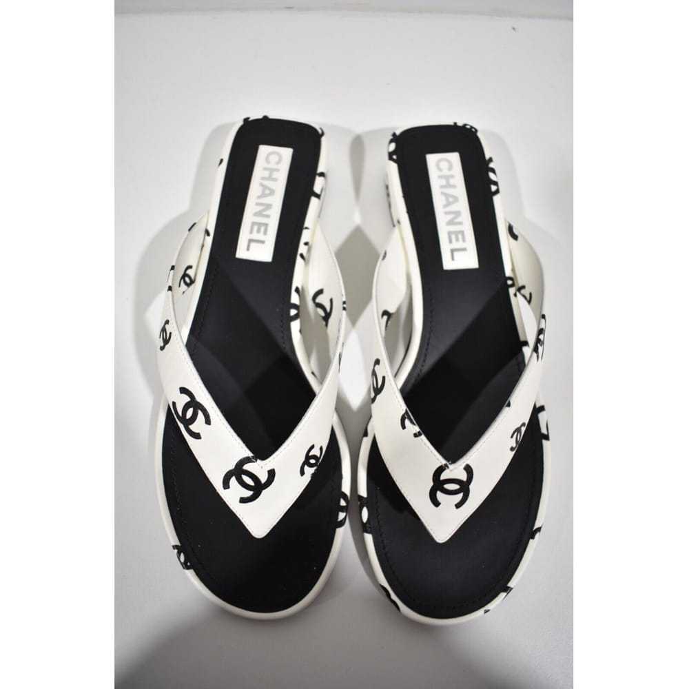 Chanel Leather flip flops - image 2