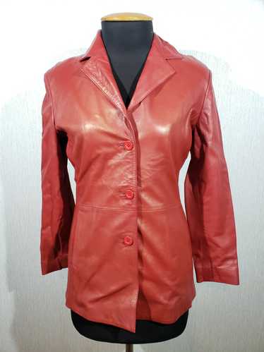 Designer × Genuine Leather Stylish red women's le… - image 1