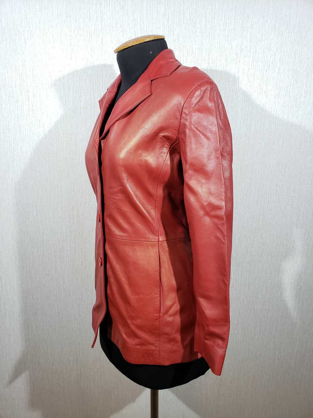 Designer × Genuine Leather Stylish red women's le… - image 2