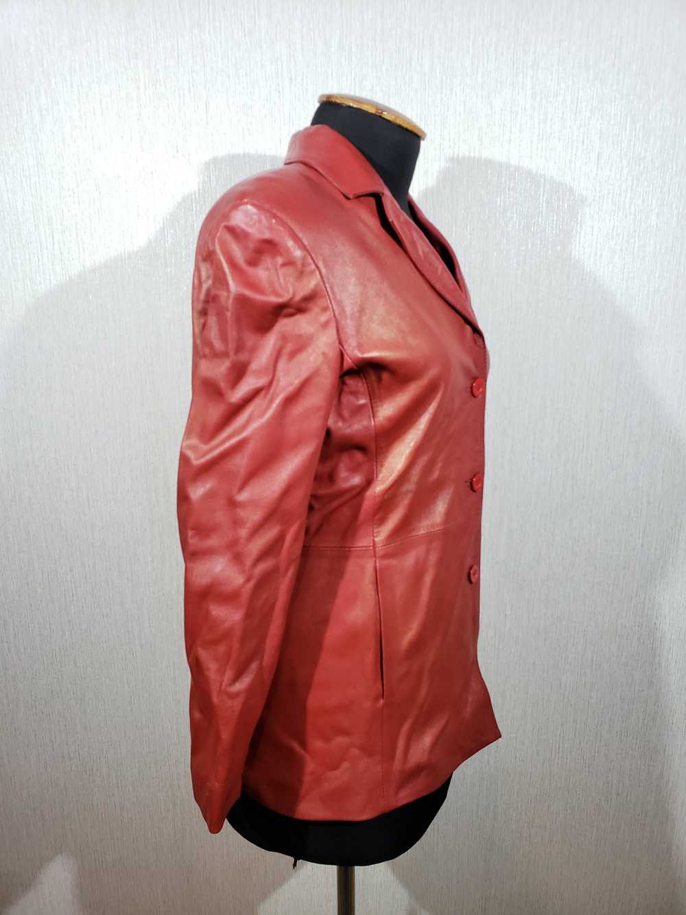 Designer × Genuine Leather Stylish red women's le… - image 3