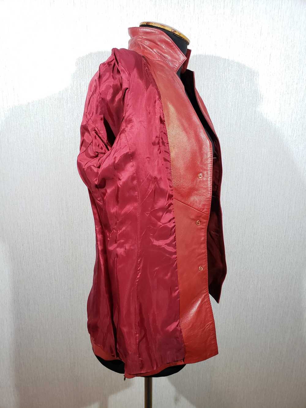 Designer × Genuine Leather Stylish red women's le… - image 7