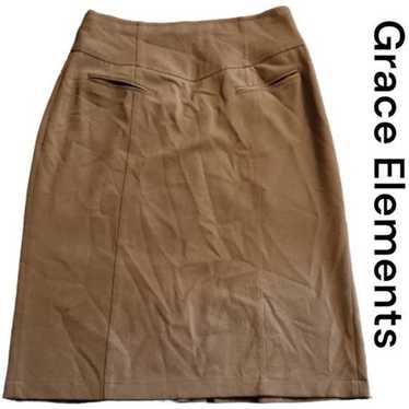 Other Grace Elements Size 4 Knee Length Brown Skir
