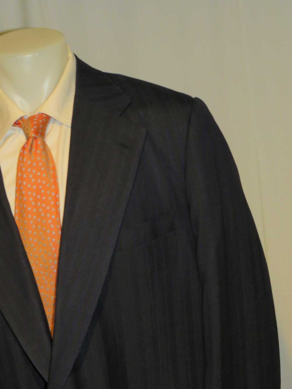 Bespoke × Loro Piana Mainline Super 190 Blue Stri… - image 3