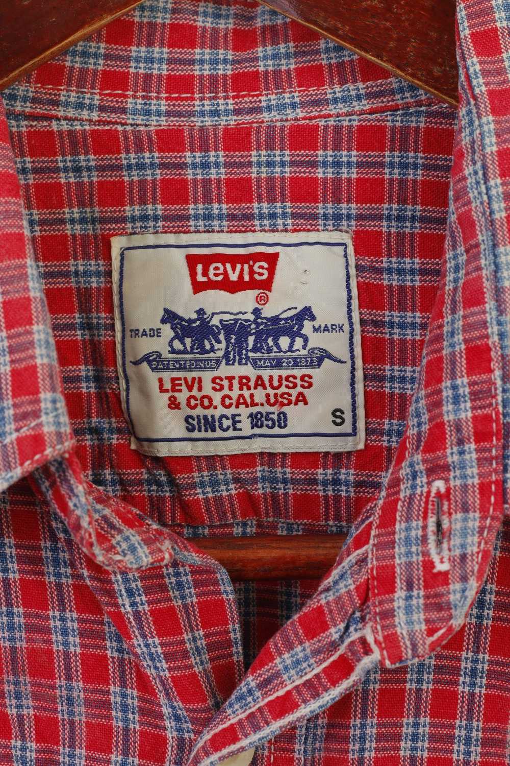 Levi's Levi's Men S Casual Shirt Red Cotton Check… - image 4