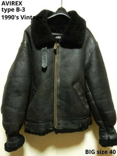 AVIREX B-3 レザージャケット USA 80s 90s Made In The Usa Avirex Shearling Jacket B-3 Paint 44 Bomber