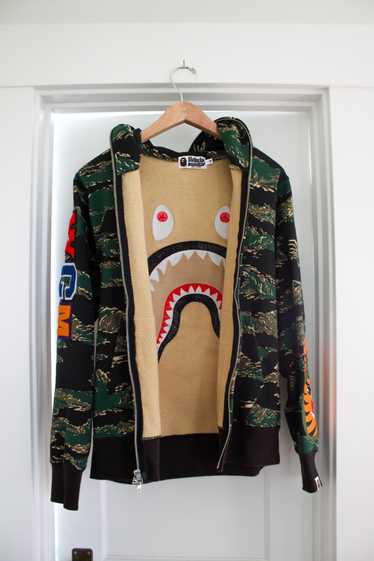 Bape Tiger Camo Shark Hoodie - image 1