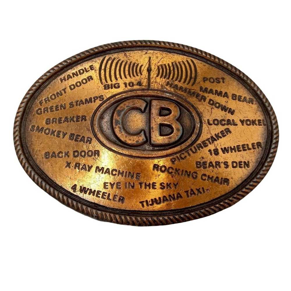 Unlisted CB Lingo Belt Buckle Vintage Trucker Cit… - image 1