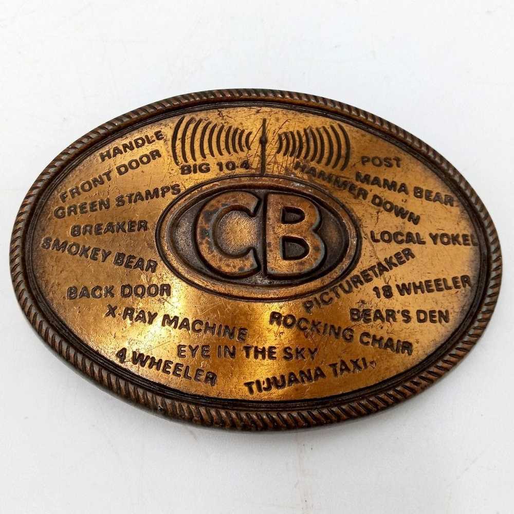 Unlisted CB Lingo Belt Buckle Vintage Trucker Cit… - image 3