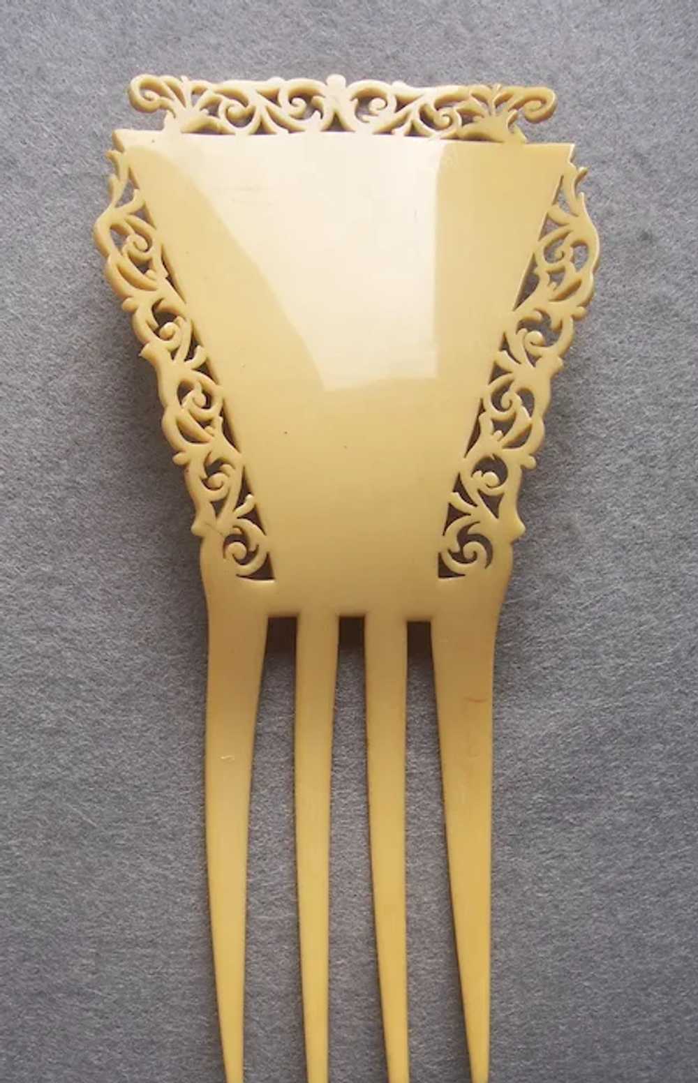 Auguste Bonaz signed hair comb Art Deco Spanish s… - image 4